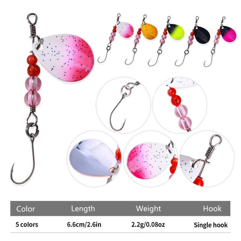 Lure Bait Spinner Sequins6cm2.2gSingle Hook Melon Seed Spoon Bionic Fake Bait Lure Fishing Bait Fishing Gear Fishing Supplies