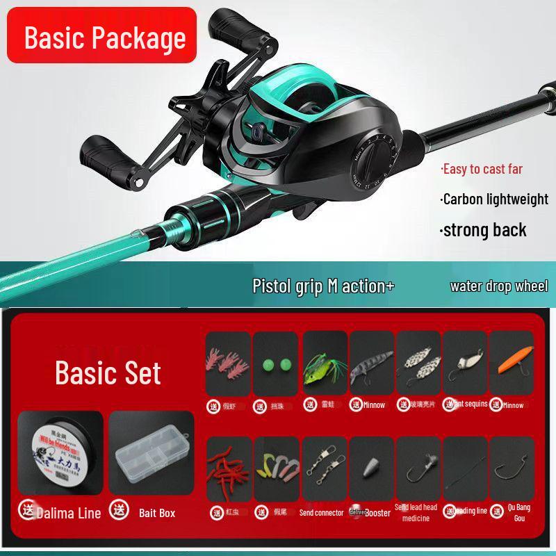 Complete Long Cast Sea Fishing Rod Set with Anti-Explosion Line and Spinning Reel for Beginners - Straight Handle Design.