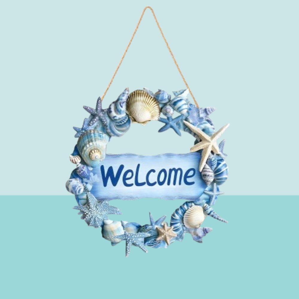 Wall Art Summer Welcome Wall Ornaments Beach Shells Hanging Signs  for Home Room Porches