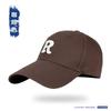 Fashionable and Versatile Letter-patterned Pure Cotton Hard-brimmed Baseball Cap Coffee