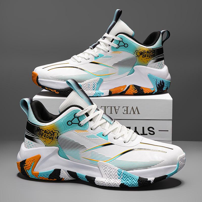 Sports training, basketball shoes, sports shoes, autumn and winter new microfiber leather, high quality, lightweight men's wear-resistant thick sole