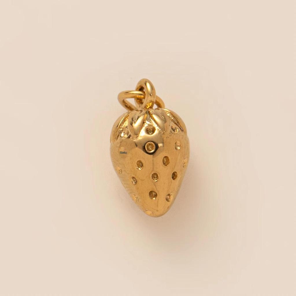 18K Gold Plated Stainless Steel Adjustable Chain with Fruit Pendant for DIY Jewelry