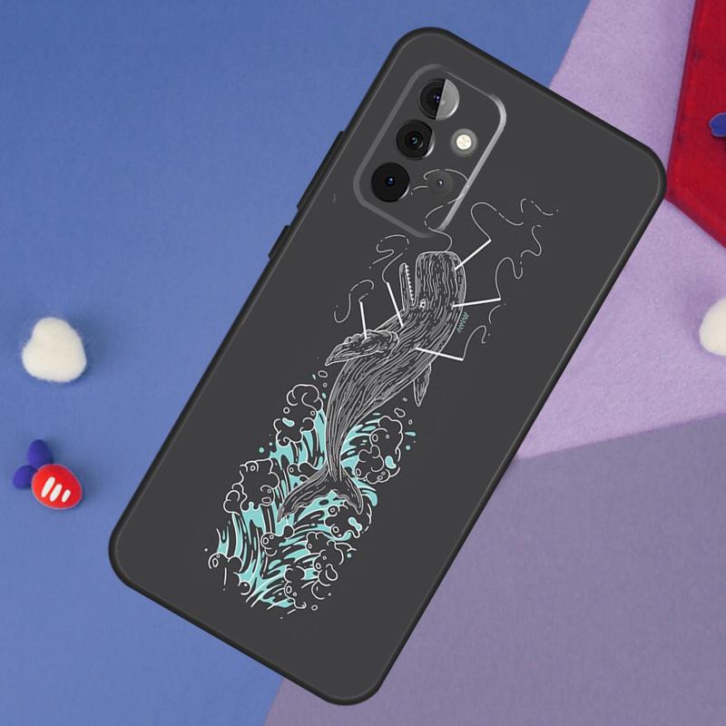 Whale Fish Wave Sea Case For Samsung Galaxy A52 A53 A33 A13 A34 A54 A14 A35 A55 A15 A56 A36 A26 A16 A06 A22 A32