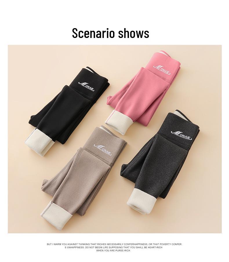 High-Waist German Velvet Plus-Size Seamless Leggings - Thick, Warm, Heat-Generating Pants for Women in Autumn and Winter