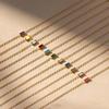 Stackable Gold Plated Bracelet Square Zircon Minimalist Bracelet Fashion Birthstone Bracelet  Women