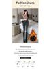 Jeans Skinny Grigio a Vita Alta con Fodera in Pile da Donna - Pantaloni a Matita Snellenti Autunno/Inverno 2025