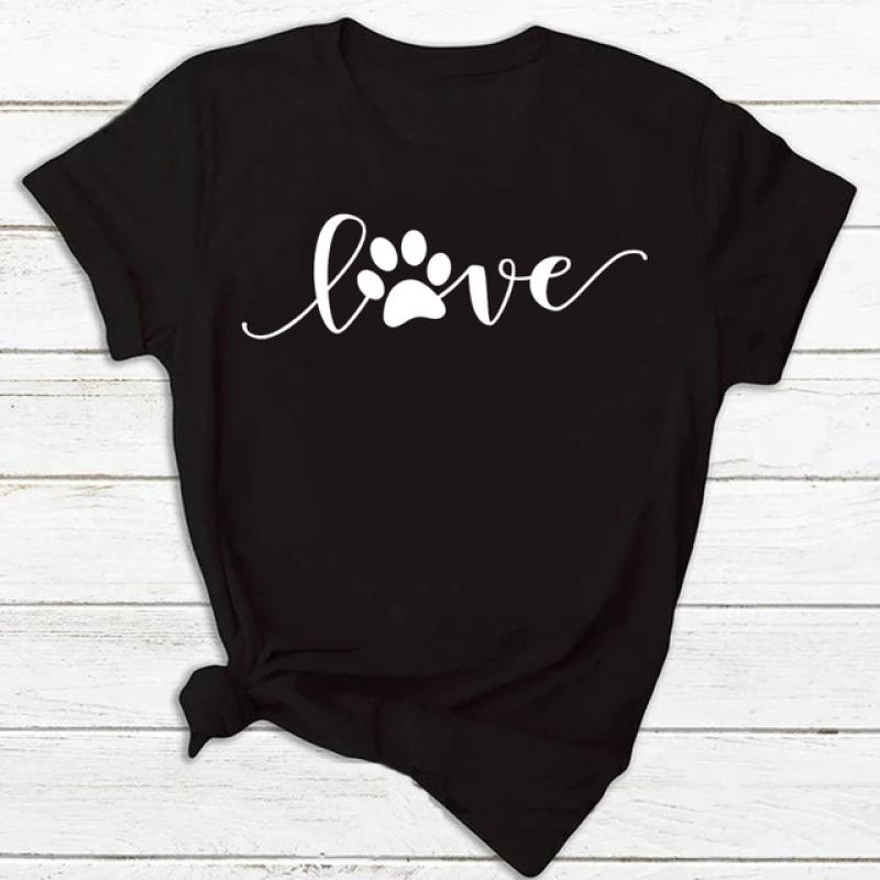 Frauen T Shirt Mode Hund Herzschlag Druck T-shirt Lustige 90er Jahre Druck T T-shirt Frauen T-shirt für Weibliche rote Hemd Kleidung Tops
