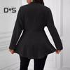 Fall Winter Lady Suit Coat Single Button Textured Jaquard Solid Color Mid Length Deep V Neck Long Sleeves Formal Business Style Lady Commuting Jacket