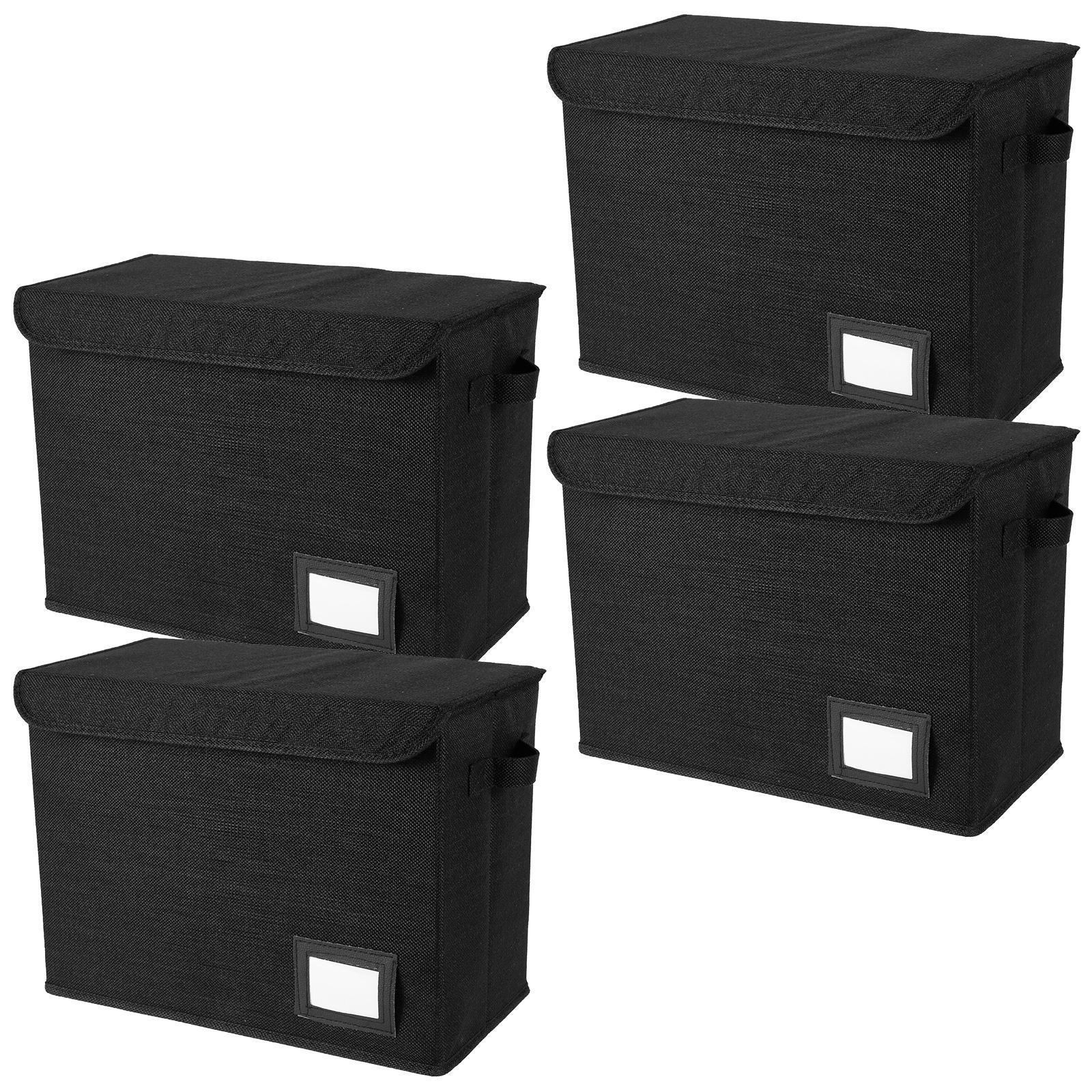 

4PCS/Set Comic Book Storage Box with Enclosed Lid and Handles Holds 150-180 Comic Books for Wardrobe Closet Shelf Office 4PCS One Set чёрный