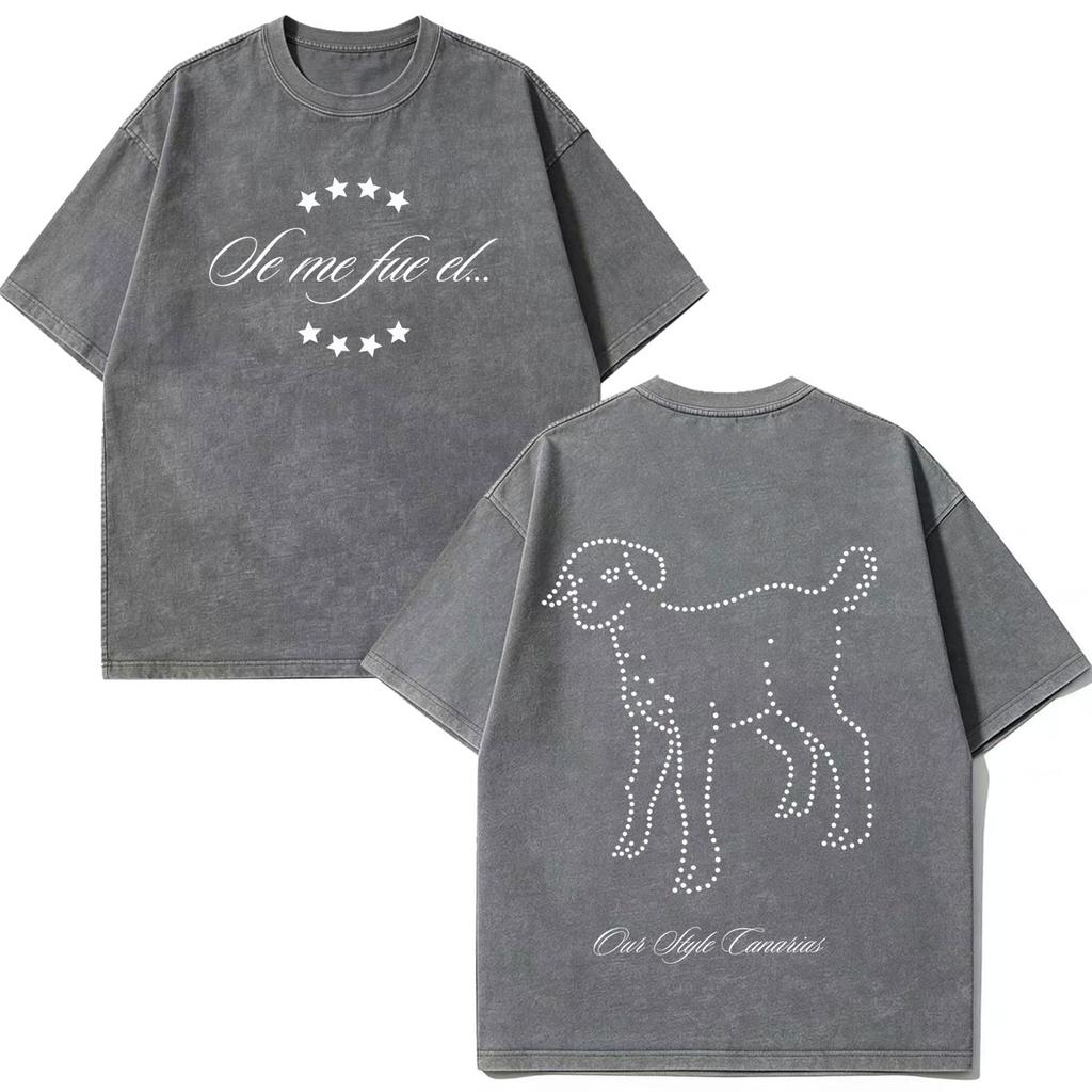 Quevedo El Baifo Album 2026 Tour Graphics Vintage Washed T Shirt Men Women Fashion Tshirt Shortsleeved Loose Cotton Tshirts