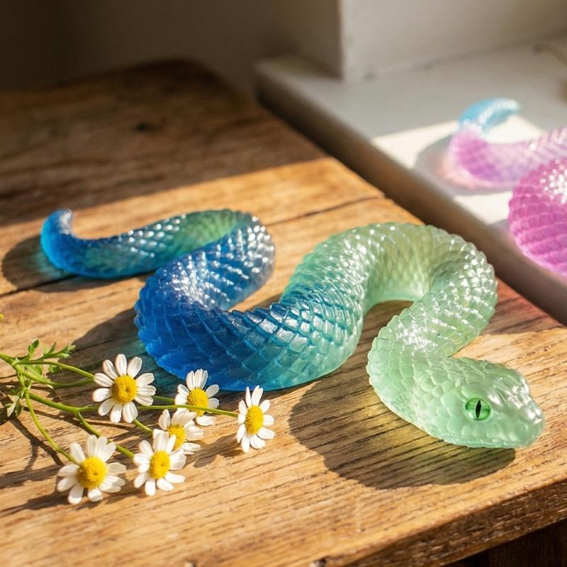Flexible And Sturdy Silicone Snake Mold Handmade Jewelry Accessory Mold Perfect For Crafting And Model Displays