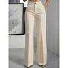 TIFICY Women's Fashion Casual Solid Color Print High Waist Trousers Pants & Capris