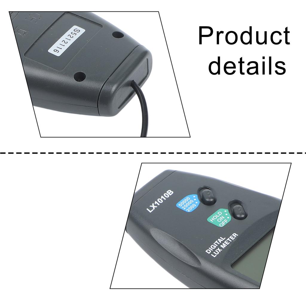 Convenient Portable Illuminance Meter Luxometer Luminometer Digital Lux Meter Range Divisions 2000 20000 50000 Lux