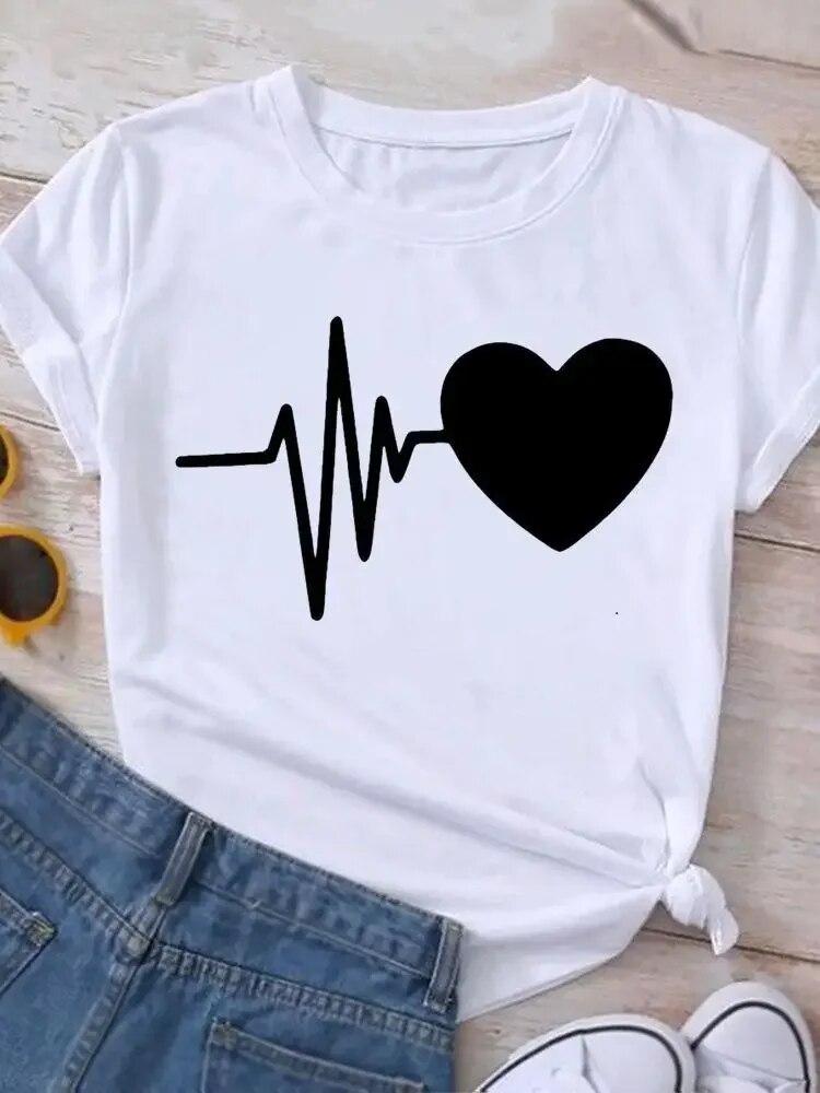 Graphic T Shirt Sunflower Butterfly Cute Summer Casual Clothing Short Sleeve Women Print Fashion Clothes Tee T-shirt FeUnisex Top