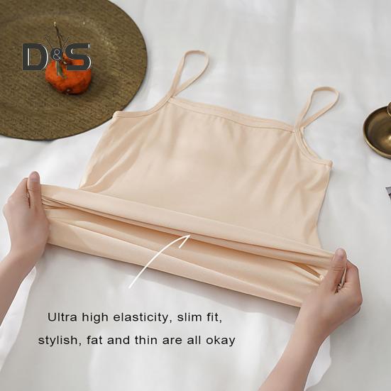 Women Sling Vest Square Collar Sleeveless Breathable Quick-Dry Summer Camisole High Elastic Bottoming Tops