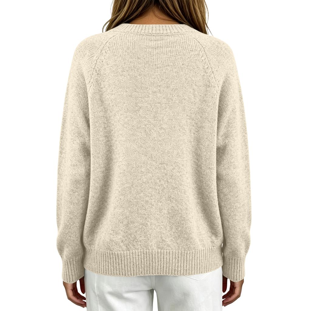 Damenmode Applikation Einreiher Strickjacke Pullover