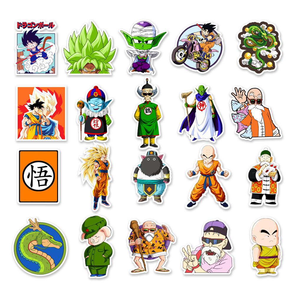 10/30/50pcs Anime Dragon Ball Stickers Cool Son Goku Cartoon Decals DIY Notebook Computer Helmet Waterproof Graffiti Sticker Toy