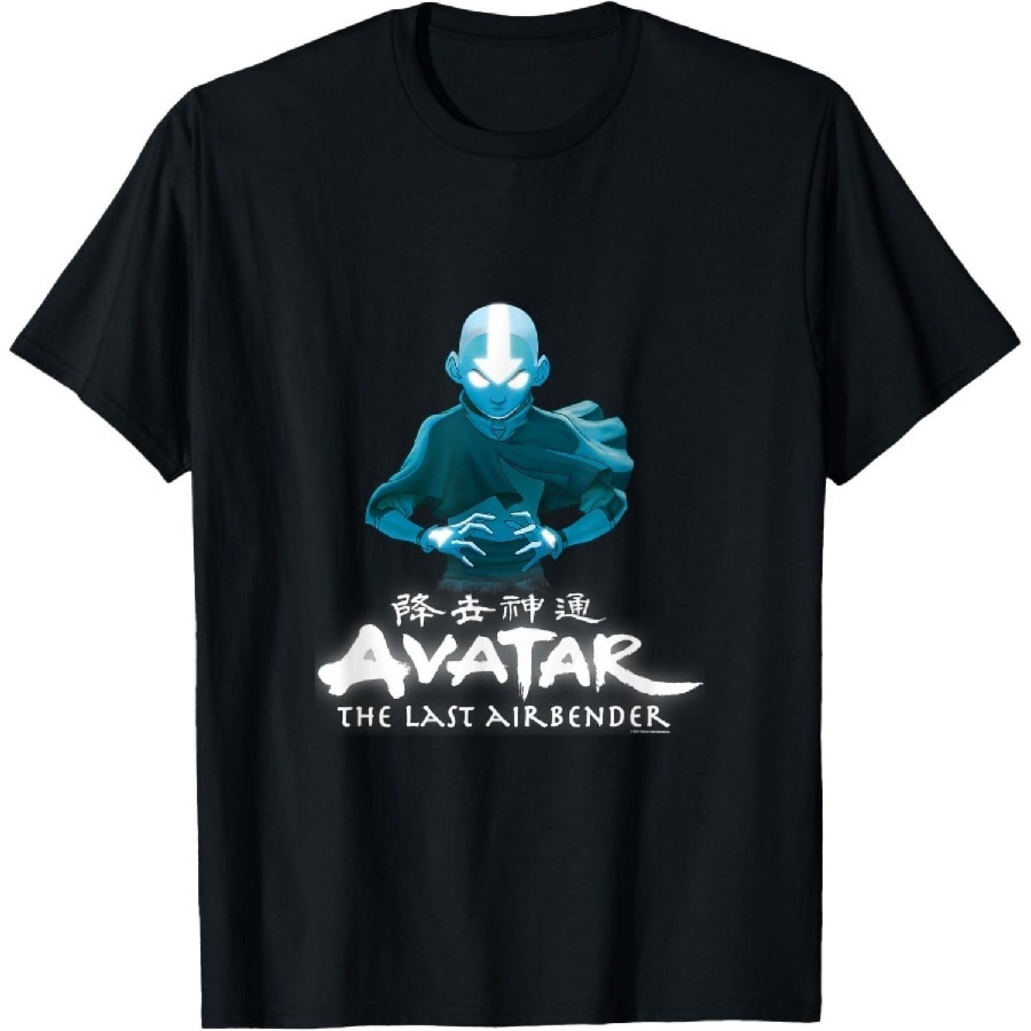 

Avatar Aang Arrow Glowing Airbending Pose Blue Light T-Shirt S