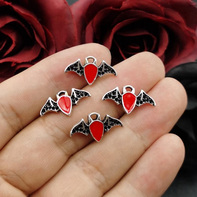 10pcs 20*11mm Gothic Silver Color Bat Animal Spider Charms Pendant Fit Necklace Earrings DIY Jewelry Designer Making Accessories