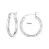 925 Silver Bold Hypoallergenic Hoop Earrings with 14K White Gold Plated Glossy Finish