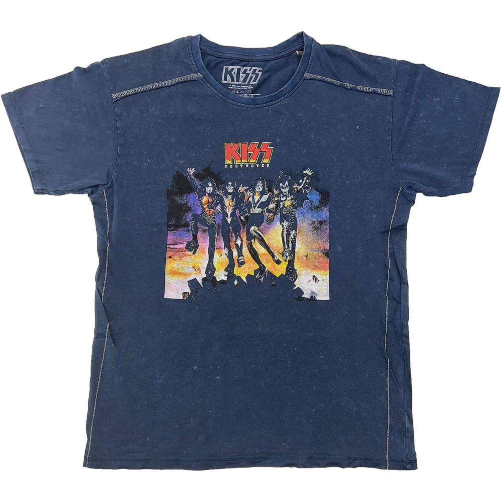 

Men s KISS Destroyer Snow Wash T-Shirt Vintage T-shirt X Navy L