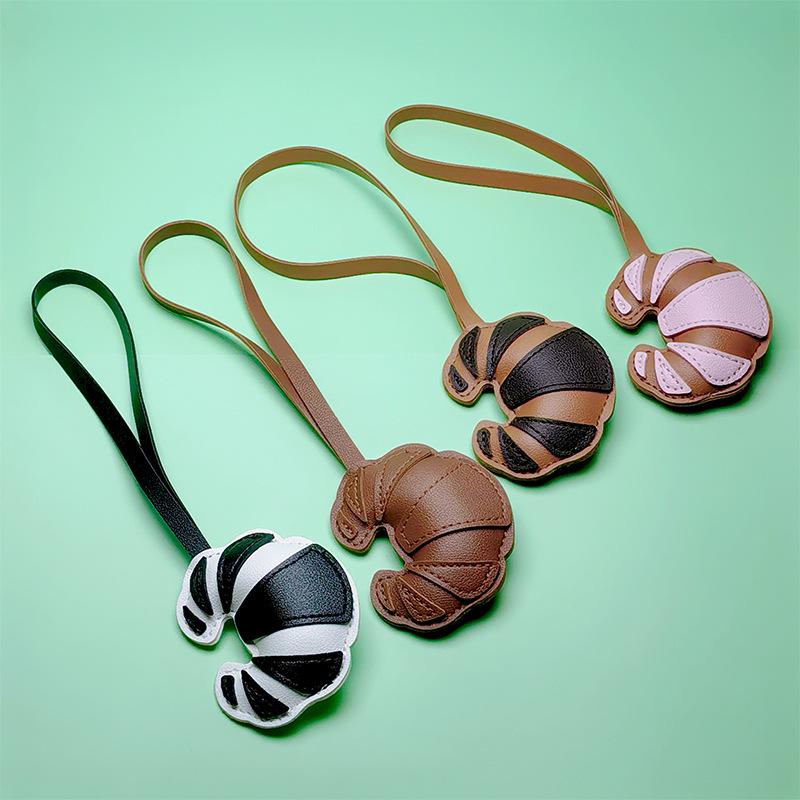 Creative Croissant Leather PU Keychain Pendant