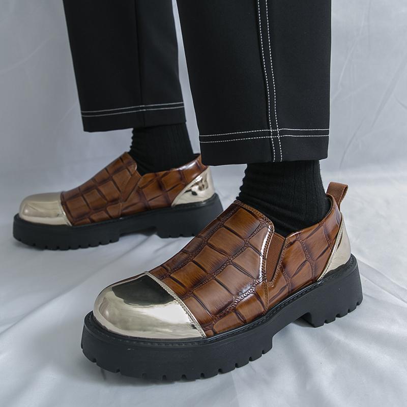 Fashion New Thick soled Leather Shoes Trendy men's British style Fashion Party Outdoor street walking Plus Size 38-46 Shoes Hot