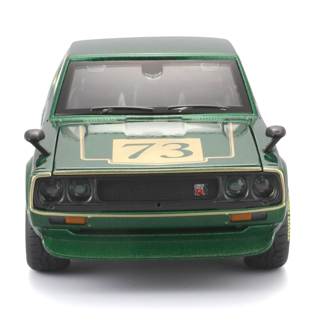 Maisto 1/24 Scale Nissan 1973 Skyline 2000GT-R Green Custom Tokyo Moz Series / Diecast Model Car, Finished Product, 32539