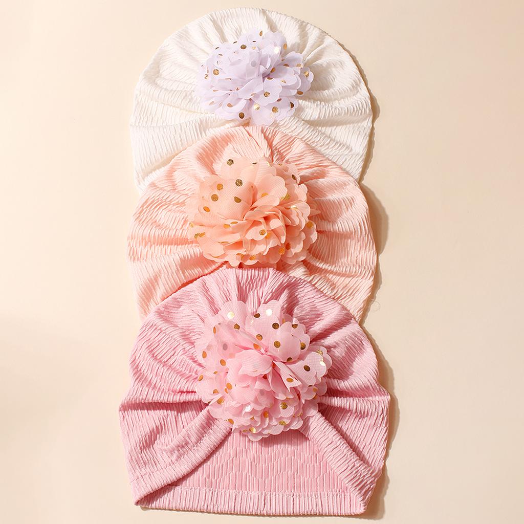 3 Pcs European and American Spring Thin Children's Breathable Hat Princess Infant Baby Hat Baby Hat