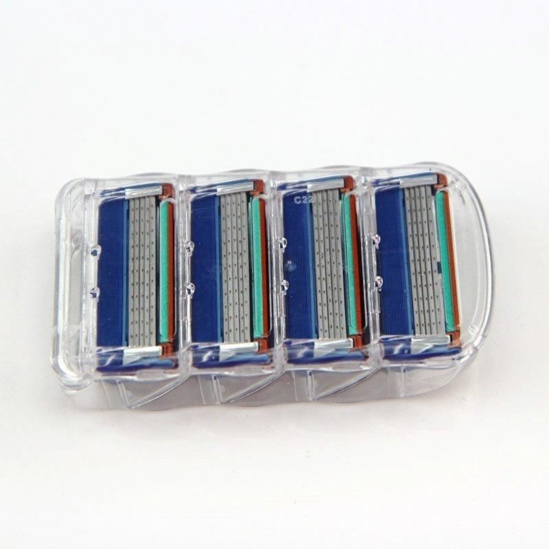4Pcs 5 Layer Replacement Blade Men's Razor Blades Facial Care Shaving Cassettes Men
