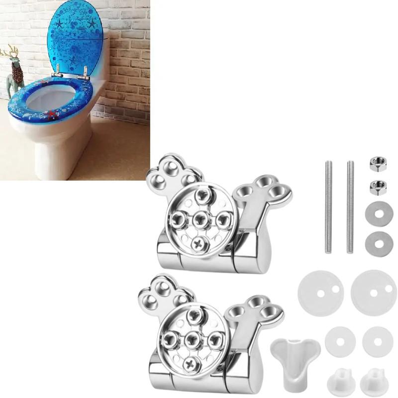 Toilet Zinc Alloy Hinge With Plum Blossom Shape For Hotels Bathroom Renovations