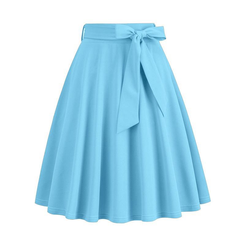 European & American Barbie Pink Plaid High-Waisted Midi Skirt - Cute, Sweet, Large-Swing A-Line.