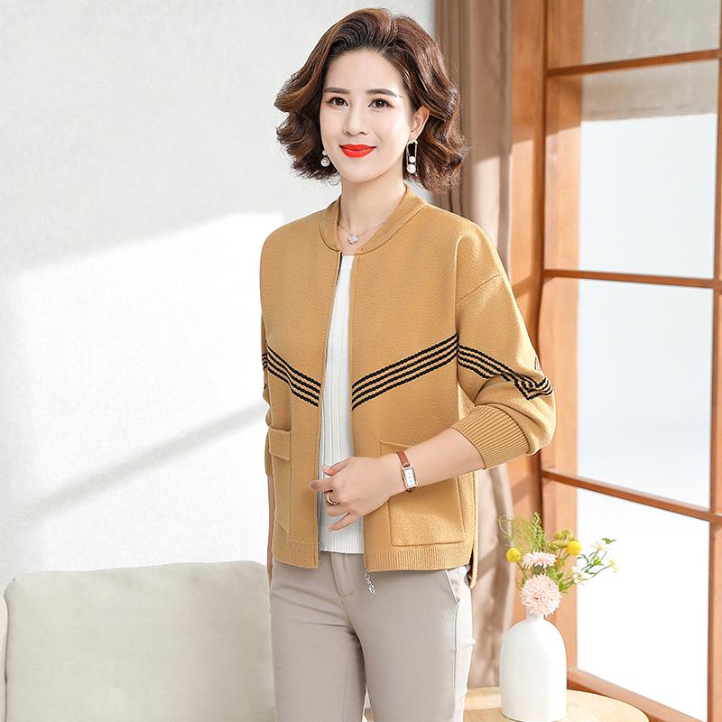 

Mom s Stylish 2023 Knit Hooded Cardigan Jacket for Middle-Aged & Elderly Women M (80-100 jin)