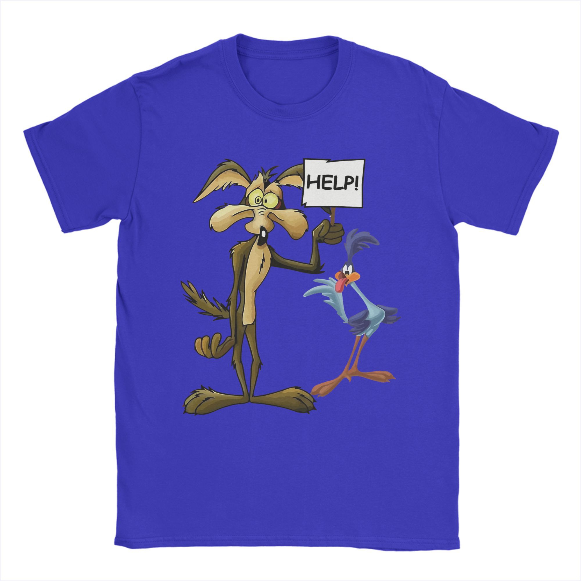 

Wile E. Coyote And The Road Runner T-Shirt Summer Harajuku T-Shirts Man Cotton O Neck Plus Size 5XL Tees Short Sleeve S