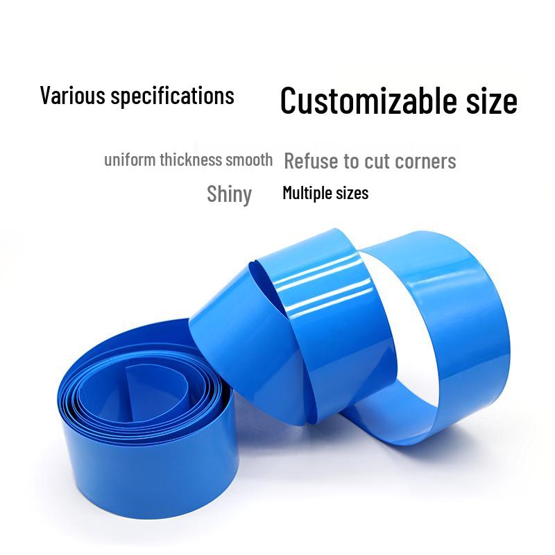 Blue PVC Heat Shrink Tubing 7mm~625mm Wide Battery Sleeve for 18650 Lithium Batteries
