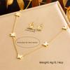 White Butterfly Jewelry Set Necklace Bracelet Earrings Set Gold Plated Shell Butterfly Jewelry for Women