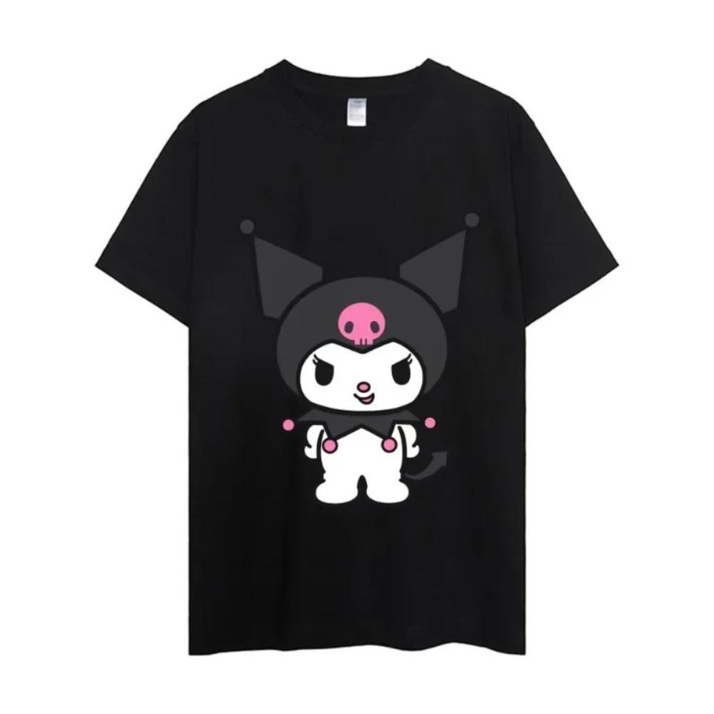 MINISO Kuromi T Shirt Women Couple Combination Clothes Short Sleeve Collar Fashion Man Cotton
