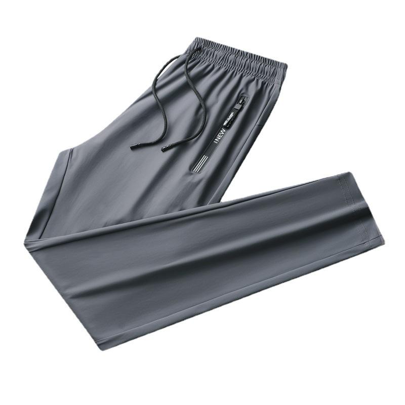 Men's Quick-Dry Ice Silk Casual Pants: Breathable, Loose, Elastic Cuff, Summer Sports Wear