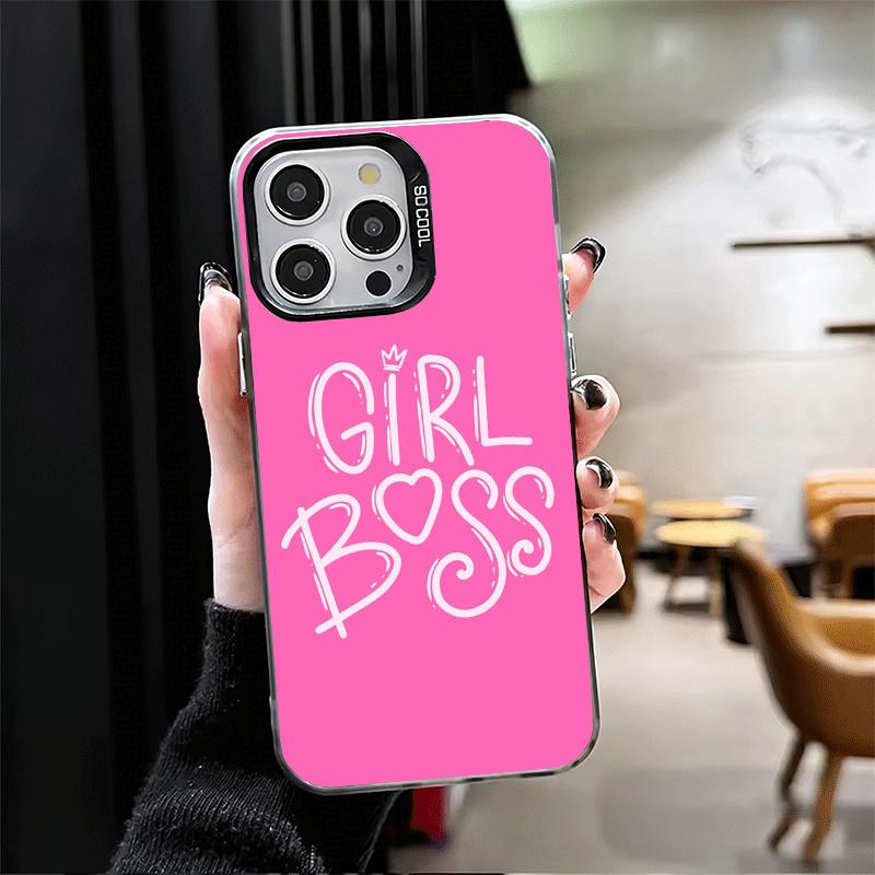 Girl Boss Lady Pink Soft Phone Case for iPhone 15 16 17 Pro Max 17Air 16E 14 Plus 13 12 Mini Shockproof Cover Back Shell