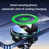 QI2 Ice Cooling Tempered Glass RGB Magnetic Wireless Car Charger Fast Charging Radiator For Magsafe iPhone 12-16 Phone Holder