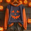 Ladies' Casual And Fashionable Halloween Printed Long Sleeved Hooded Warm Shirt Loose And Comfortable Hoodie