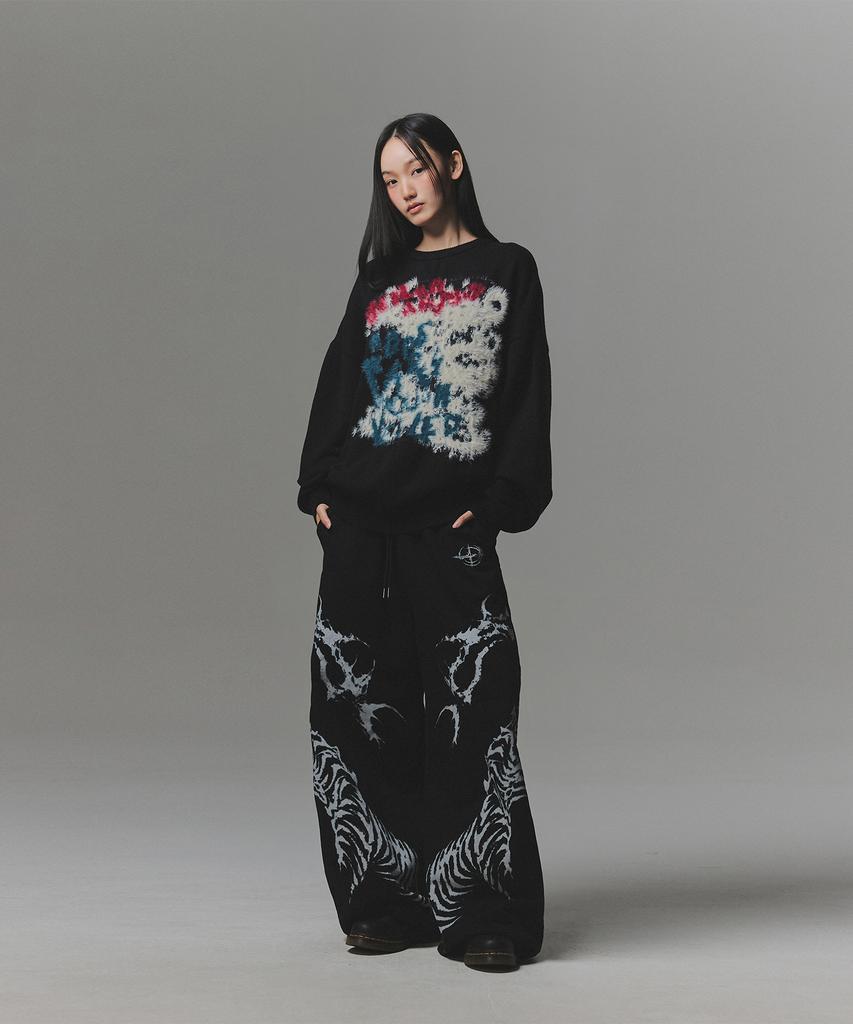 NOT4NERD Snake Bone Sweat Pants - Black