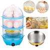 110V/220V Electric Egg Boiler Rapid Heating Automatic Corn Steamer 3-Layer Mini Kitchen Poacher for Cooking Breakfast Machine
