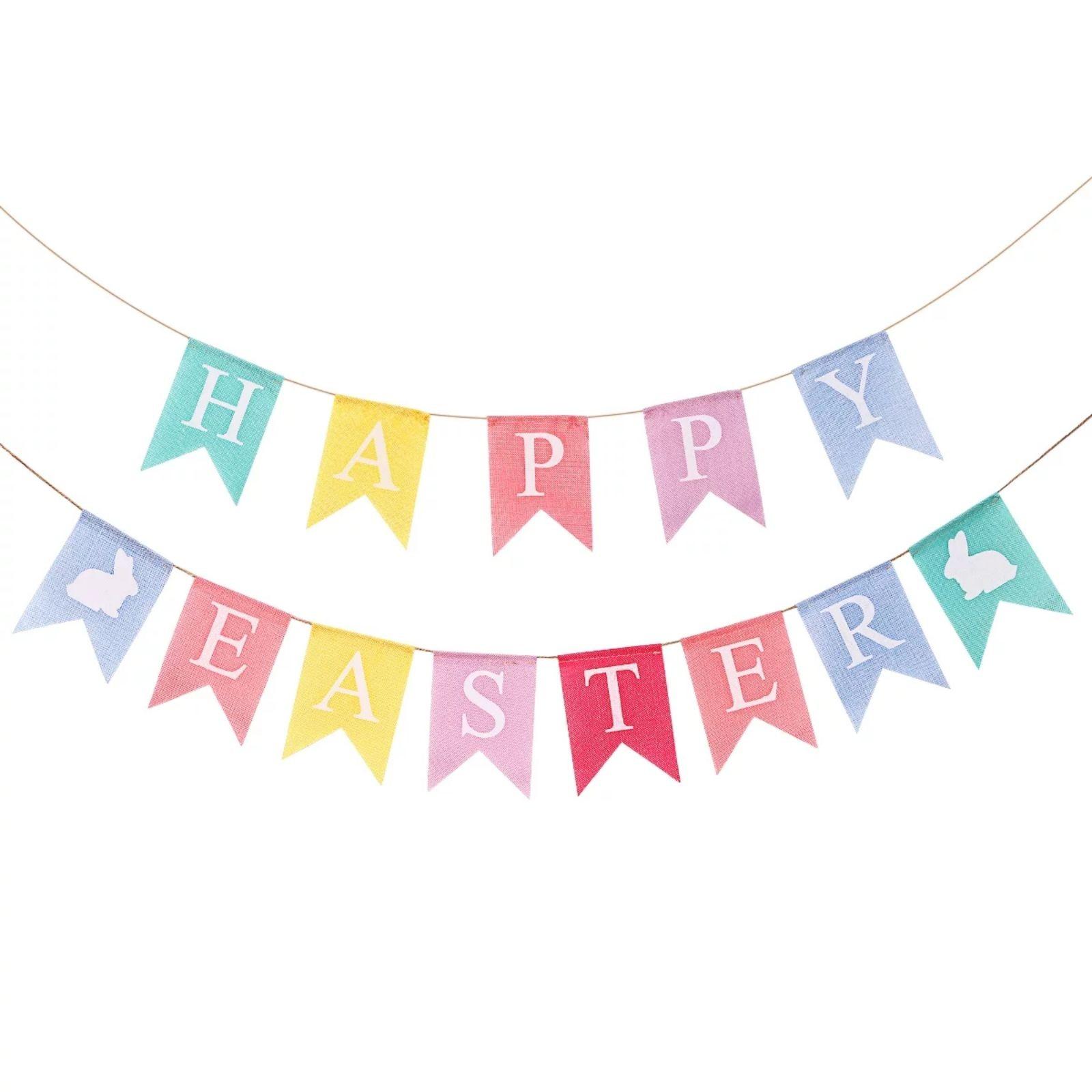 Easter Mabula Flag Swallowtail Flag Colorful Carrot Pull Flag Pennant Party Decoration