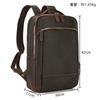 Retro Backpack Double Zipper Main Bag Leather Backpack Large Capacity Mad Horse Leather Outdoor Travel Bag Leisure Computer Bag