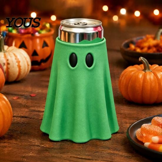 Halloween Party Favors Ghost Can Holder, Universal Beverage Cooler Sleeve, Cute Shaped Spooky Kitchen Accessories Insulated Drink Holder for Standard