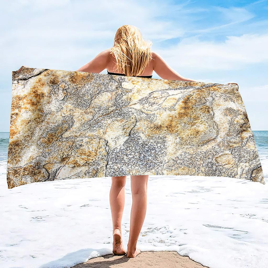 Beautiful Marble Pattern Printing Series Seaside Vacation Beach Towel Swimming Bath Towel