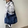 Japanische Harajuku Umhängetaschen Retro Denim Messenger Tasche Große Kapazität Handtasche Pendler Crossbody Tasche für Damen