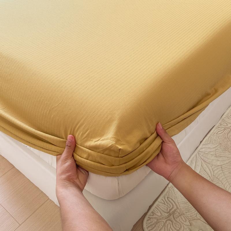 Baumwoll-Spannbettlaken Einfarbig mit Gummizug Rutschfest Verstellbarer Matratzenbezug für Doppel-, King-, Queen-Bett 150x200 200x220cm