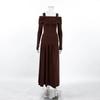 Womens 2-Piece Set Long Sleeve Sweet Top Pleated Midi Skirt Elegant Commute Outfit